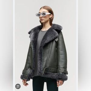 The Arrivals Leather Shearling Jacket - Great condition!